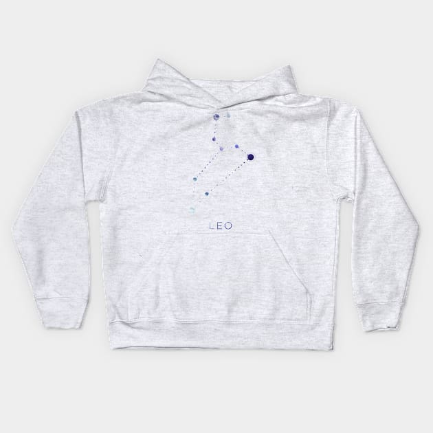 LEO STAR CONSTELLATION ZODIAC SIGN Kids Hoodie by deificusArt